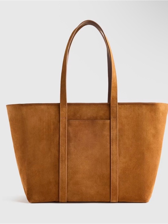 Quince Handbags - Quince Italian Suede Everyday Tote - Whiskey